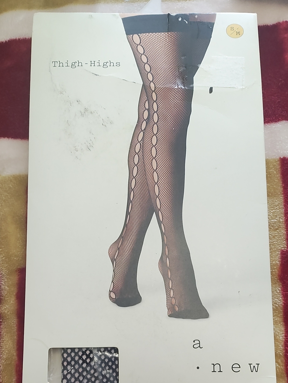 Thigh-High Fishnet Stockings with Side Seam - Black